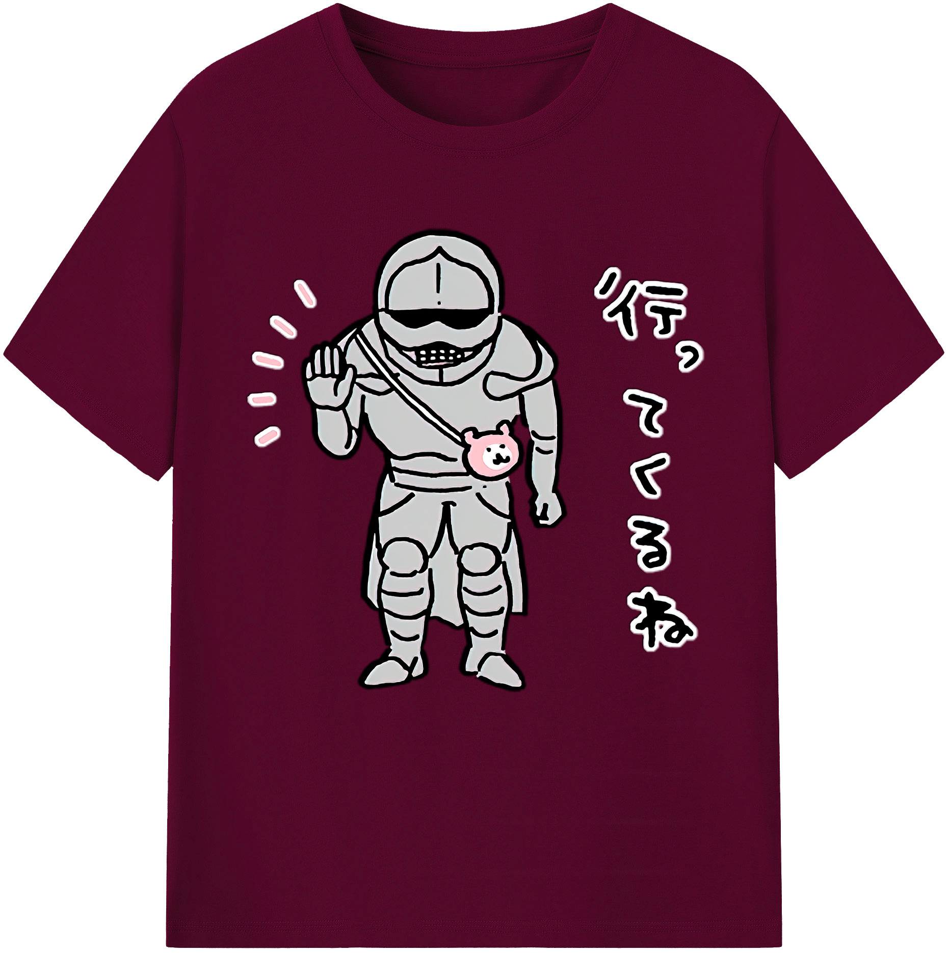 （画像用） ちいかわ 労働の鎧さん Chii-kawa Mr. Armor of Labor レディースカジュアルプリントTシャツ（綿100％）